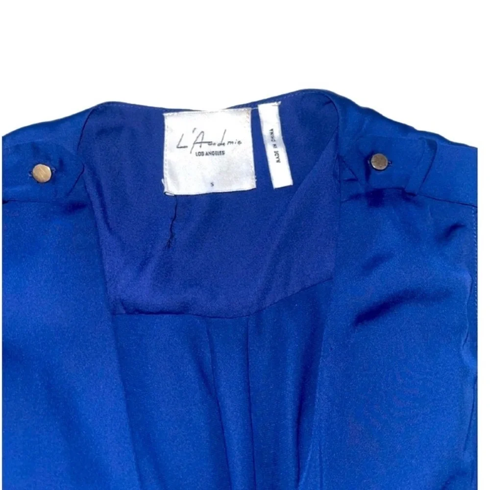 Revolve L'Academie Royal Blue Satin Dress- Small